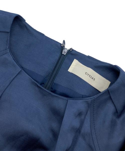 CYCLAS（シクラス）CYCLAS (シクラス) リネンサテン タックワンピース ネイビー サイズ:36の古着・服飾アイテム