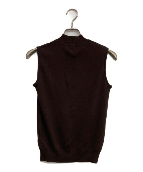 UNITED ARROWS（ユナイテッドアローズ）UNITED ARROWS (ユナイテッドアローズ) ハイネック ノースリーブ ニット ウォッシャブル ブラウン サイズ:Free 未使用品の古着・服飾アイテム