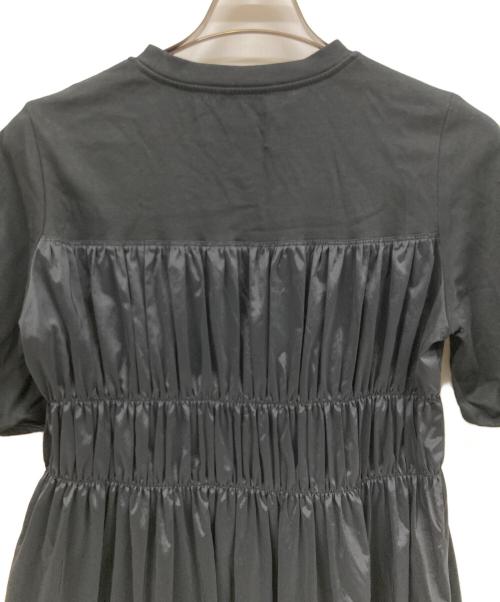 BALLSEY（ボールジィ）BALLSEY (ボールジィ) コットンジャージーコンビ シャーリングワンピース ブラック サイズ:36の古着・服飾アイテム