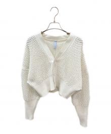 CFCL（シーエフシーエル）の古着「LATTICE CROPPED CARDIGAN」｜ホワイト