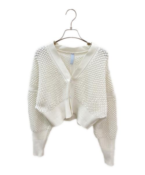 CFCL（シーエフシーエル）CFCL (シーエフシーエル) LATTICE CROPPED CARDIGAN ホワイト サイズ:Fの古着・服飾アイテム