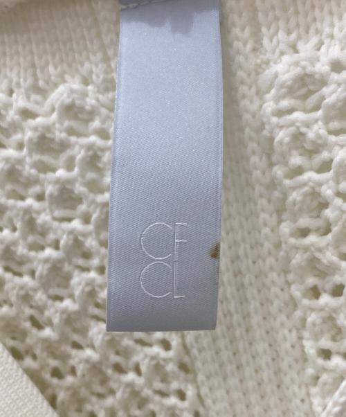 CFCL（シーエフシーエル）CFCL (シーエフシーエル) LATTICE CROPPED CARDIGAN ホワイト サイズ:Fの古着・服飾アイテム