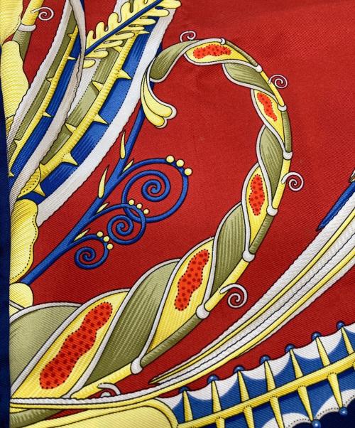 Salvatore Ferragamo（サルヴァトーレ フェラガモ）Salvatore Ferragamo (サルヴァトーレ フェラガモ) 熱帯魚柄大判スカーフ レッドの古着・服飾アイテム