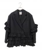 CLANEクラネ）の古着「FRILLED TAILORED JACKET」｜ブラック