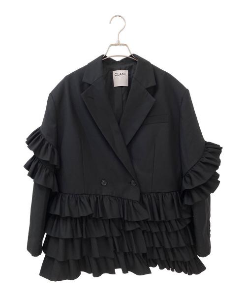 CLANE（クラネ）CLANE (クラネ) FRILLED TAILORED JACKET ブラック サイズ:1の古着・服飾アイテム