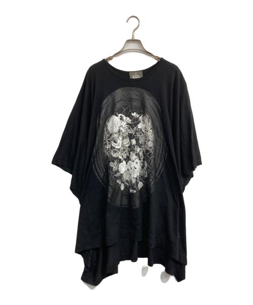 Vivienne Westwood（ヴィヴィアンウエストウッド）Vivienne Westwood (ヴィヴィアンウエストウッド) CRACKED FLORAL FRAME エレファントTシャツ ブラック サイズ:Freeの古着・服飾アイテム