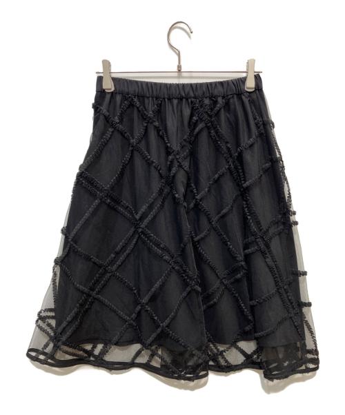 BLUE LABEL CRESTBRIDGE（ブルーレーベルクレストブリッジ）BLUE LABEL CRESTBRIDGE (ブルーレーベルクレストブリッジ) クレストブリッジチェックチュールスカート ブラック サイズ:36の古着・服飾アイテム
