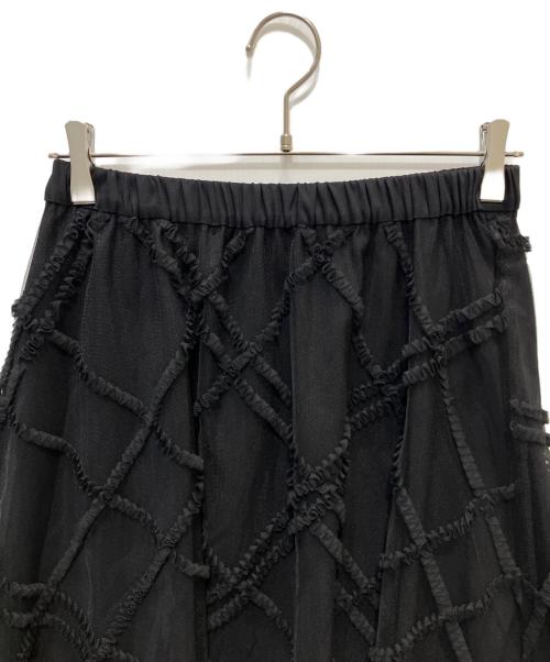 BLUE LABEL CRESTBRIDGE（ブルーレーベルクレストブリッジ）BLUE LABEL CRESTBRIDGE (ブルーレーベルクレストブリッジ) クレストブリッジチェックチュールスカート ブラック サイズ:36の古着・服飾アイテム