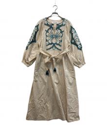 sara mallika（サラマリカ）の古着「Peony Flower Cutwork Dress」｜ベージュ