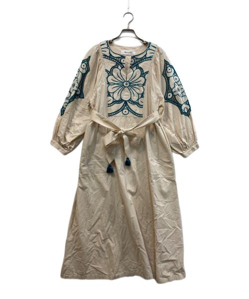 sara mallika（サラマリカ）sara mallika (サラマリカ) Peony Flower Cutwork Dress ベージュ サイズ:Sの古着・服飾アイテム