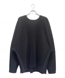 HOMME PLISSE ISSEY MIYAKE（オム プリッセ イッセイ ミヤケ）の古着「プリーツカットソー」｜ブラック