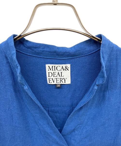 MICA&DEAL（マイカアンドディール）MICA&DEAL (マイカアンドディール) リネンタックショルダーワンピース ブルー サイズ:38の古着・服飾アイテム