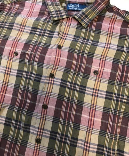 POLO RALPH LAUREN（ポロ・ラルフローレン）POLO RALPH LAUREN (ポロ・ラルフローレン) リネンシルク オープンカラーシャツ ブラウン サイズ:XLの古着・服飾アイテム