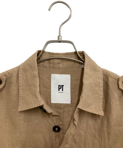 PT TORINO（ピーティートリノ）PT TORINO (ピーティートリノ) リネンシャツ ベージュ サイズ:40の古着・服飾アイテム