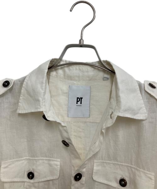 PT TORINO（ピーティートリノ）PT TORINO (ピーティートリノ) リネンシャツ アイボリー サイズ:40の古着・服飾アイテム
