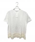 BEAUTY&YOUTHビューティーアンドユース）の古着「レースドッキング ショートスリーブ Tシャツ」｜ホワイト