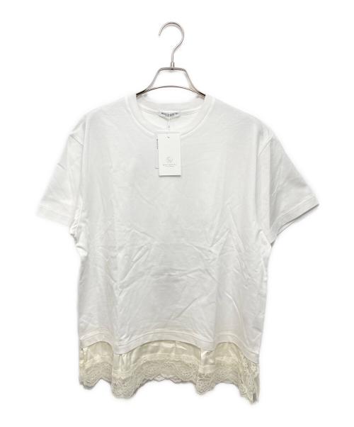 BEAUTY&YOUTH（ビューティーアンドユース）BEAUTY&YOUTH (ビューティーアンドユース) レースドッキング ショートスリーブ Tシャツ ホワイト サイズ:Free 未使用品の古着・服飾アイテム