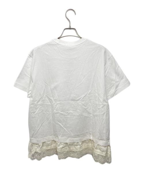 BEAUTY&YOUTH（ビューティーアンドユース）BEAUTY&YOUTH (ビューティーアンドユース) レースドッキング ショートスリーブ Tシャツ ホワイト サイズ:Free 未使用品の古着・服飾アイテム