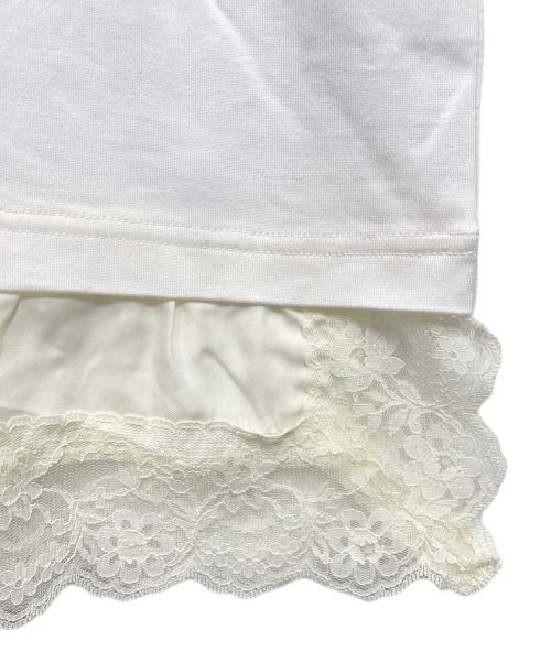 BEAUTY&YOUTH（ビューティーアンドユース）BEAUTY&YOUTH (ビューティーアンドユース) レースドッキング ショートスリーブ Tシャツ ホワイト サイズ:Free 未使用品の古着・服飾アイテム