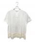 BEAUTY&YOUTH（ビューティーアンドユース）の古着「レースドッキング ショートスリーブ Tシャツ」｜ホワイト
