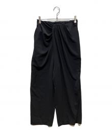 journal standard L'essage（ジャーナルスタンダード レサージュ）の古着「ウォッシャブル TTツイル ラップパンツ」｜ブラック
