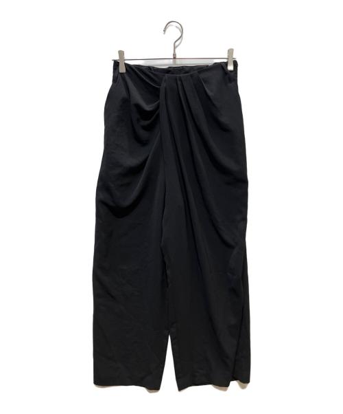 journal standard L'essage（ジャーナルスタンダード レサージュ）journal standard L'essage (ジャーナルスタンダード レサージュ) ウォッシャブル TTツイル ラップパンツ ブラック サイズ:36の古着・服飾アイテム