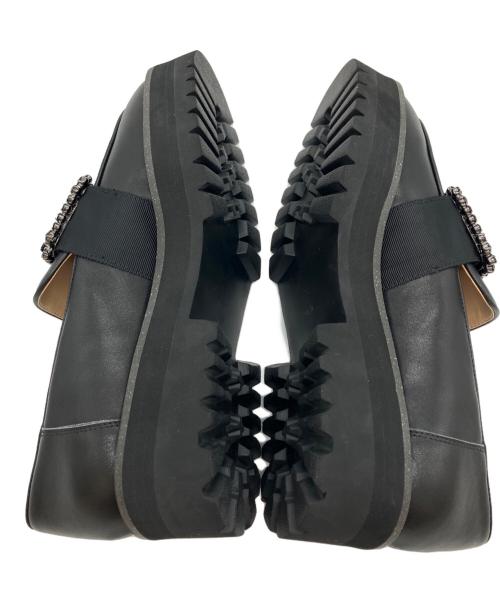 MODE ET JACOMO（モード・エ・ジャコモ）MODE ET JACOMO (モード・エ・ジャコモ) 厚底ビジューバックルローファー ブラック サイズ:SIZE 24cmの古着・服飾アイテム