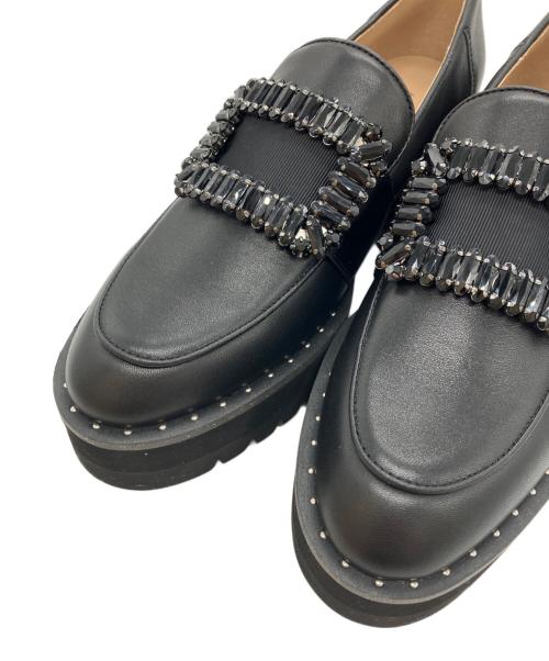 MODE ET JACOMO（モード・エ・ジャコモ）MODE ET JACOMO (モード・エ・ジャコモ) 厚底ビジューバックルローファー ブラック サイズ:SIZE 24cmの古着・服飾アイテム