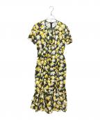 LOEWEロエベ）の古着「Daisy Ruffle Gathered Dress」｜ブラック×イエロー