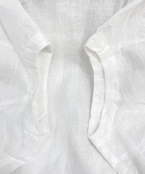 mizuiro-ind（ミズイロインド）mizuiro-ind (ミズイロインド) リネンスタンドカラーコクーンシャツ ホワイト サイズ:Fの古着・服飾アイテム