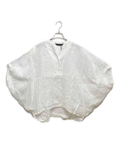 mizuiro-ind（ミズイロインド）mizuiro-ind (ミズイロインド) リネンスタンドカラーコクーンシャツ ホワイト サイズ:Fの古着・服飾アイテム