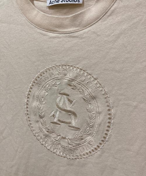 Acne studios（アクネ ストゥディオズ）ACNE STUDIOS (アクネ ストゥディオズ) 刺繍Tシャツ アイボリー サイズ:ＸＳの古着・服飾アイテム