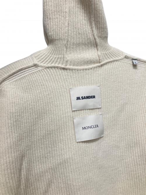 MONCLER（モンクレール）MONCLER (モンクレール) JIL SANDER (ジルサンダー) ニットパーカー アイボリー サイズ:Lの古着・服飾アイテム