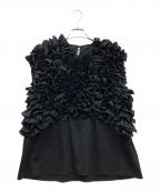rosy monsterロージーモンスター）の古着「frill garden sleeveless tops」｜ブラック