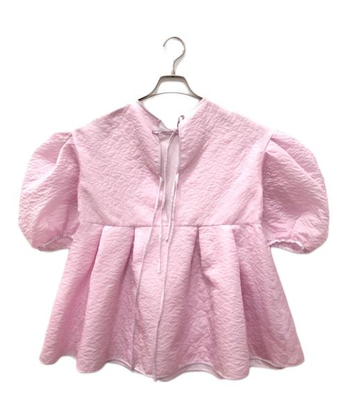 Bluelea（ブルレア）Bluelea (ブルレア) Silky Jacquard Blouse ピンク サイズ:SIZE FREEの古着・服飾アイテム