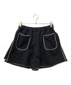 rosy monsterロージーモンスター）の古着「effortless piping short pants/ﾊパイピング イージー ショート パンツ」｜ブラック