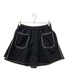 rosy monster（ロージーモンスター）の古着「effortless piping short pants/ﾊパイピング イージー ショート パンツ」｜ブラック