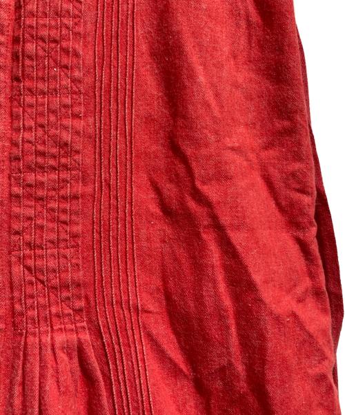 PINK HOUSE（ピンクハウス）PINK HOUSE (ピンクハウス) ピンタックデニムワンピース レッド サイズ:FREEの古着・服飾アイテム