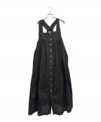 TAO COMME des GARCONSタオ コムデギャルソン）の古着「裾カットワークレースキャミソールワンピース」｜ブラック