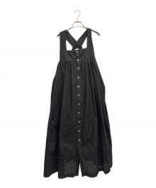 TAO COMME des GARCONS（タオ コムデギャルソン）の古着「裾カットワークレースキャミソールワンピース」｜ブラック