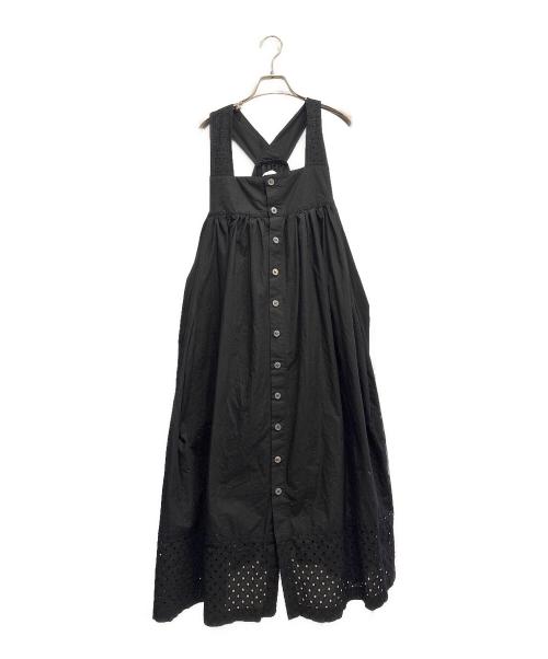 TAO COMME des GARCONS（タオ コムデギャルソン）TAO COMME des GARCONS (タオ コムデギャルソン) 裾カットワークレースキャミソールワンピース ブラック サイズ:Mの古着・服飾アイテム