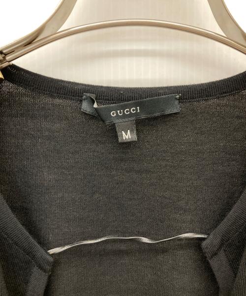 GUCCI（グッチ）GUCCI (グッチ) ウール半袖カーディガン ブラック サイズ:Mの古着・服飾アイテム