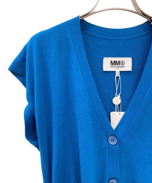 MM6 Maison Margiela（エムエムシックスメゾンマルジェラ）MM6 Maison Margiela (エムエムシックスメゾンマルジェラ) ノースリーブサイドスリットカーディガン ブルー サイズ:XSの古着・服飾アイテム