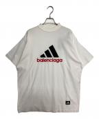 BALENCIAGA×adidasバレンシアガ×アディダス）の古着「オーバーサイズTシャツ ネイビー」｜ホワイト