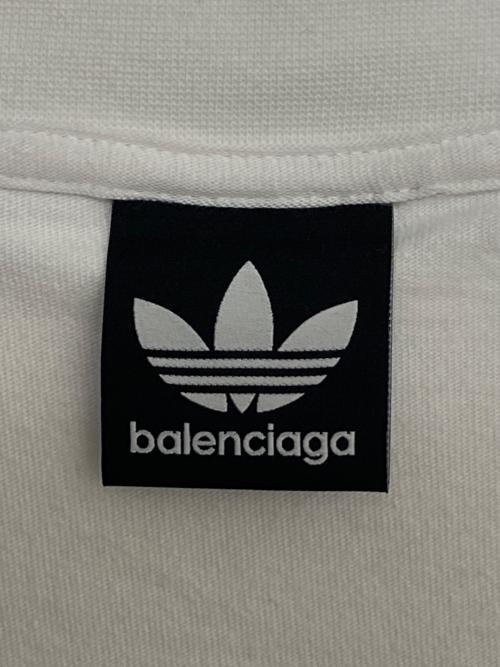 BALENCIAGA（バレンシアガ）BALENCIAGA (バレンシアガ) adidas (アディダス) オーバーサイズTシャツ ネイビー ホワイト サイズ:Lの古着・服飾アイテム