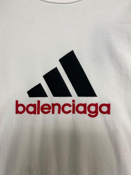 BALENCIAGA（バレンシアガ）BALENCIAGA (バレンシアガ) adidas (アディダス) オーバーサイズTシャツ ネイビー ホワイト サイズ:Lの古着・服飾アイテム