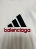 中古・古着 BALENCIAGA (バレンシアガ) adidas (アディダス) オーバーサイズTシャツ ネイビー ホワイト サイズ:L：35000円