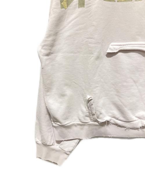 BALENCIAGA（バレンシアガ）BALENCIAGA (バレンシアガ) テープ タイプ リップド ポケット フーディ ホワイト サイズ:Mの古着・服飾アイテム