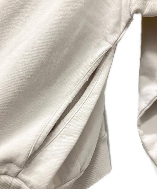 BALENCIAGA（バレンシアガ）BALENCIAGA (バレンシアガ) テープ タイプ リップド ポケット フーディ ホワイト サイズ:Mの古着・服飾アイテム