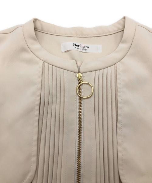 HER LIP TO（ハーリップトゥ）HER LIP TO (ハーリップトゥ) Nora Front Zip Dress オフホワイト サイズ:SIZE Mの古着・服飾アイテム